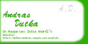 andras dutka business card